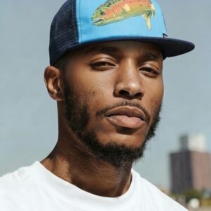 Vibrant Blue Fish Graphic Cap